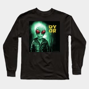 Funny Alien Red Eye Retro Sci Fi DYOR Long Sleeve T-Shirt